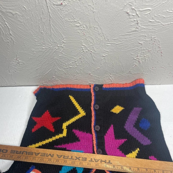 Justin Allen Xtra Womens Cardigan Skiing Sweater Colorful Long Sleeve size 42/22 - Picture 5 of 5